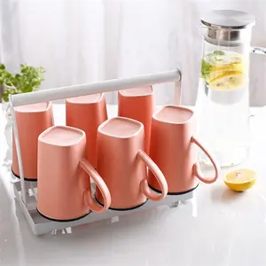 Eco Handmade Tall Số Lượng Lớn 350Ml 6 Cái Cốc Cà Phê Gốm Đặt Với Đứng