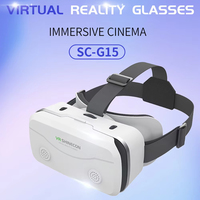 Kacamata VR 3D G15 Laris Manis untuk iPhone dan Smartphone Android dengan Layar Virtual >80 inci, Kompatibilitas 4.7-7 inci, Kacamata Video