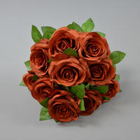 Bouquet de roses artificielles de mariage en soie à 10 têtes, entièrement approvisionné, bouquet de roses blanches pour la décoration de fête de mariage