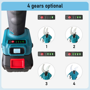 Sécateur télescopique pliant professionnel au lithium 21V avec poignée antidérapante en caoutchouc/plastique pour l'élagage industriel et le bricolage - Product Image 4
