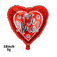 Je t'aime en espagnol, ballons en feuille d'aluminium en forme de cœur rouge de 18 pouces pour la fête des mères, la Saint-Valentin, décorations