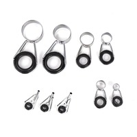 Ensemble 9 anneaux en céramique yeux télescopique Surf Casting canne à pêche construction en acier inoxydable cadre pointe Guides anneaux outils de pêche