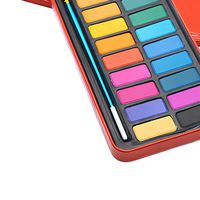 Ensemble de peinture à l'aquarelle solide portable avec pinceau, peintures à l'eau sur papier pour fournitures artistiques