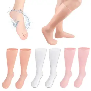 Chaussettes hydratantes OEM en gel pour spa dissolvant de peau morte sèche; chaussette en gel hydratant au silicone, chaussettes en gel refroidissant au silicone