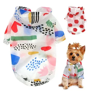 Dog Sun-proof Clothing Summer Sun Protection Hoodie Small Dog Clothes Print Poncho For Small Medium Puppy Cat