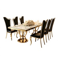 Table de salle à manger en acier inoxydable pour mariage