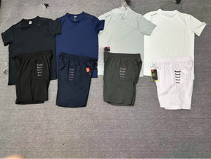 Conjunto <span class=keywords><strong>de</strong></span> Camiseta y Pantalones Cortos Deportivos para Hombre <span class=keywords><strong>de</strong></span> Secado Rápido, Transpirables, para Entrenamiento en Gimnasio y Actividades al Aire Libre, en Oferta - Product Image 1