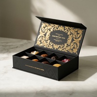 Boîte cadeau en carton personnalisée avec impression bronzée, de qualité alimentaire, pour bonbons, noix, snacks, chocolats, macarons, avec plateau d'insertion