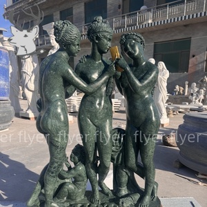 Décoration de <span class=keywords><strong>jardin</strong></span> Célèbre sculpture à la main en pierre naturelle marbre Statue de fille nue grandeur <span class=keywords><strong>nature</strong></span> Trois sculptures de beauté - Product Image 6