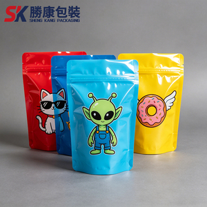 Custom Logo Reusable Anti-Odor Vertical Polyester Film Bags Laminated Silk Screen Printing 3.5g-28g Sizes for Baby Food Storage - Product Image 1