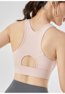 S-5XL da donna su misura per il <span class=keywords><strong>Fitness</strong></span> Cross Back imbottito reggiseno sportivo senza cuciture con Zip frontale per Yoga reggiseno sportivo per palestra - Product Image 2