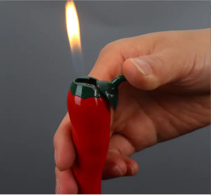 DEBANG Feuerzeug Pfefferspray und lustiges Flammen feuerzeug Pfeffer förmiger Zigaretten anzünder Gas nachfüll bares Flammen feuerzeug für Erwachsene