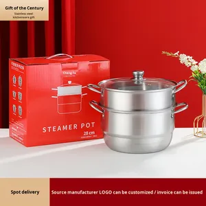 Vaporera Multiusos <span class=keywords><strong>de</strong></span> Acero Inoxidable <span class=keywords><strong>de</strong></span> Gran Capacidad, Universal para Estufa, con Tapa <span class=keywords><strong>de</strong></span> Vidrio, Utensilio <span class=keywords><strong>de</strong></span> Cocina, Regalo Más Vendido - Product Image 3