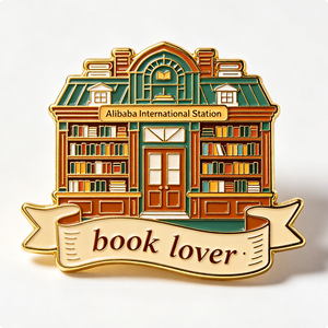Pin de solapa de metal esmaltado para amantes de los libros, insignia de biblioteca y librería, de una sola cara, accesorio de moda, regalo, recuerdo - Product Image 1