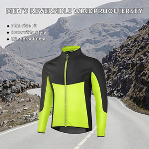 Veste de cyclisme réversible pour homme, fermeture éclair intégrale, coupe-vent, séchage rapide, écologique, manches longues, VTT, vêtements de sport OEM, grandes tailles - Product Image 2