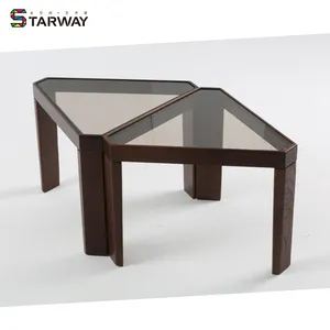 Оптовая продажа современная мебель для гостиной кухни обеденные столы треугольник стеклянный обеденный стол TT-1419A