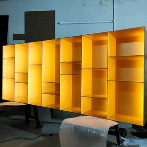 Étagère à livres sur pied en verre bleu or métallique flottant moderne de luxe MATA pour la maison, le bureau, l'affichage en magasin de bandes dessinées, la porte <span class=keywords><strong>murale</strong></span> - Product Image 5