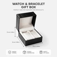 Boîte cadeau pour bracelet de montre en cuir PU avec doublure douce, étui de présentation de bijoux à 2 emplacements, 7 couleurs