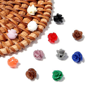 Cuentas de flor de Camelia, cuentas de Coral artificiales, 11 colores para pendientes, pulsera, collar, joyería, accesorios DIY, 6mm-30 Uds. - Product Image 5