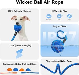Giocattolo intelligente per animali domestici a 360 ° automatico interattivo per cani Smart Ball giocattolo con corda interattiva per gatti giocattoli Usb caricabatterie a sfera - Product Image 2