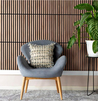 Panneaux acoustiques à lamelles en bois pour décoration intérieure moderne Panneau insonorisant en placage de bois naturel Akupanel pour le salon de l'école
