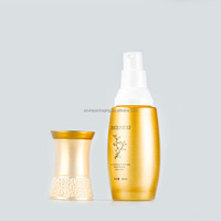 Lujo 40 60 110 130 ML 30 50 G Vacío Redondo Oro Cosmético Loción facial Crema Botella de vidrio Paquete de tarro Conjunto con bomba de loción