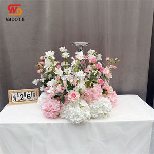 SMOOTH <b>White</b> Pink Rose <b>Artificial</b> Wedding Ball with Broken Asymmetric Design Silk Roses for Wedding Decorations - Product Image 5