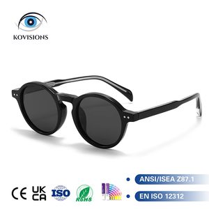 Gafas <span class=keywords><strong>de</strong></span> <span class=keywords><strong>Sol</strong></span> Redondas con Orificio <span class=keywords><strong>para</strong></span> Llave, Negras, <span class=keywords><strong>para</strong></span> Hombre y Mujer, Lentes Retro Clásicas con Protección UV400, Remaches Plateados, <span class=keywords><strong>para</strong></span> Conducir a Diario - Product Image 1
