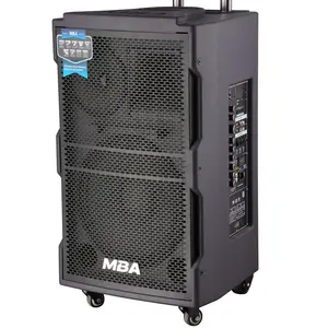 MBA 12 pulgadas portátil trolley con ruedas de gran potencia altavoz subwoofer noble púrpura de madera de interior al aire libre altavoz