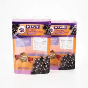 Custom Branded Logo Printed Snack Food Packaging Bag Chocolate Peanuts Packaging Plastic Pouch