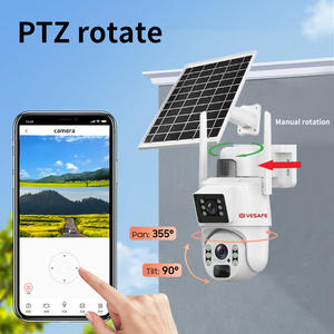 Caméra de sécurité CCTV Wifi à vision nocturne, caméra à double objectif alimentée par énergie solaire, caméra de surveillance Wifi - Product Image 4