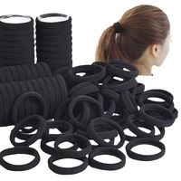 Chouchou pour cheveux d'école Boucles de cheveux noires élastiques classiques pour étudiants Supports de cheveux fiables