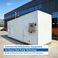 Déshydrateur alimentaire à pompe à chaleur grande capacité, 408 plateaux, acier inoxydable 304, 3 kW, machine industrielle pour déshydrater les fruits, légumes et herbes