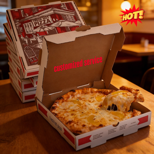 Scatola per Pizza Robusta in Cartone Ondulato Rivestito in Argilla, Grado Alimentare, 10x10x1,75 Pollici, per Conservazione e Consegna, Vendita all'Ingrosso - Product Image 1