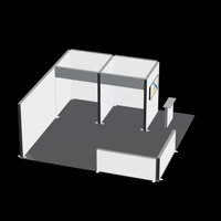 Stand d'exposition modulaire personnalisé TIANLANG 6M*6M avec mur d'affichage standard, salle privée, comptoir de réception, écran portable