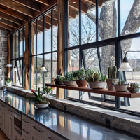 Fenêtres et portes à battants en aluminium sur mesure de luxe, double vitrage trempé Low-E isolant, design moderne pour toute la maison et la menuiserie.