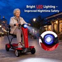 Scooter de mobilité Auroride ES-L4 36V 15Ah à double moteur, 4 roues, conforme à la norme EN17128, stock UE, scooter de mobilité pour personnes âgées avec pliage automatique
