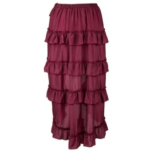 <span class=keywords><strong>Falda</strong></span> Retro Gótica Victoriana <span class=keywords><strong>con</strong></span> Cintura Imperio, Disfraz Renacentista para Danza, Ropa de Mujer, Faldas Elegantes de Gasa <span class=keywords><strong>con</strong></span> Volantes - Product Image 3