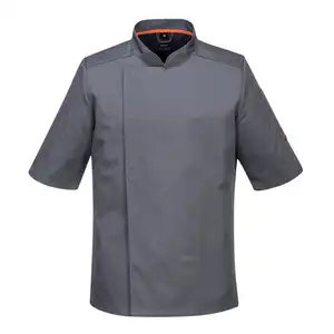 2023 Hot Bán nhà hàng thanh đồng phục 65/35 Polyester cotton đồng phục đầu bếp tùy chỉnh thoáng khí đầu bếp Áo khoác bán buôn