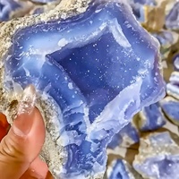 Aguate de Encaje Azul Natural, Espécimen de Cristal Crudo, Mineral Curativo, Grupo de Cuarzo para Decoración del Hogar, Colección, Reiki, Venta al por Mayor