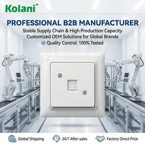 Prise murale téléphonique européenne Kolani, norme européenne, blanc brillant, panneau en PC ignifuge, port téléphonique RJ <span class=keywords><strong>standard</strong></span> - Product Image 5