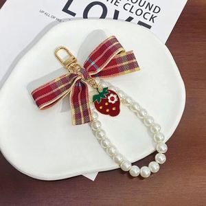 Cute Sweet 3D Strawberry Bell <b>Key</b> <b>Chain</b> Girls Bag Creative Small Pendant Hanging Ornaments <b>Key</b> Ring - Product Image 1