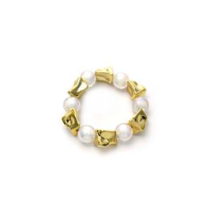 Bracelet en perles en acier inoxydable 316L plaqué or PVD, bijoux durables et résistants pour femmes - Product Image 1