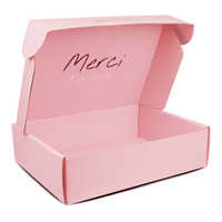 Free Sample Custom Logo Double Side Printed Pink Gift Corrugated Shipping Paper Box