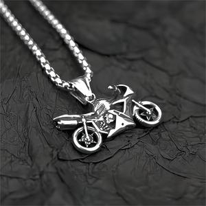Yunnique – collier avec pendentif moto en acier inoxydable pour hommes, style Hip Hop, bijoux de charme, cadeau, accessoire de mode - Product Image 3