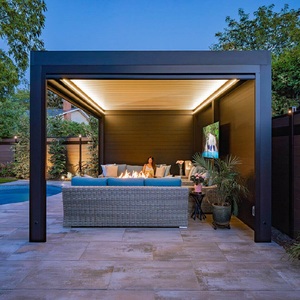 Pergola de jardin motorisée en aluminium 10x12, imperméable, avec réduction de 2 à 20 %, pour <span class=keywords><strong>terrasse</strong></span>, salle de sport extérieure, abri de jardin, petit gazebo - Product Image 1