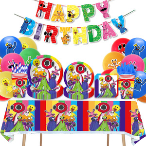 Décorations de fête d'anniversaire pour enfants, jeu Rainbow Friends, vaisselle jetable, gobelets, assiettes, serviettes, ballons, fournitures pour baby shower - Product Image 1