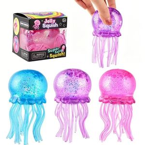 Glittering Jelly Squish <b>Squishy</b> Toy 3 Colors Mixed TPR Maltose Slow Rebounding Fidget Toy for Stress Relief - Product Image 1