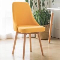 Style nordique pas cher tissu sièges dossier pieds en bois massif rotation meubles de maison chaise de bureau à domicile chaise de salon