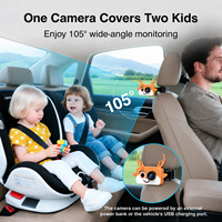 Adaptateur CarPlay sans fil 2-en-1 avec caméra de voiture pour bébé et moniteur de siège arrière pour une conduite familiale sécurisée